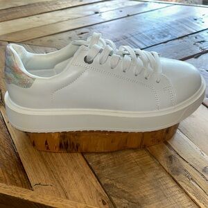 White platform sneakers